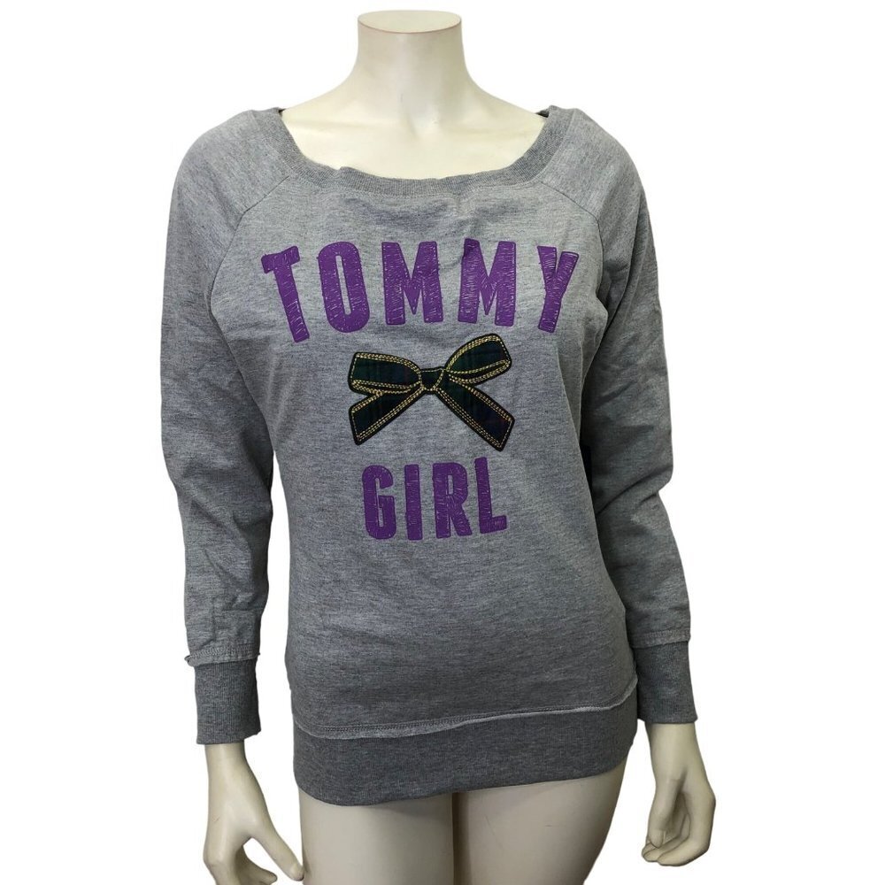 TOMMY GIRL LACE BACK SWEATSHIRT/SWEATER‎ TOP L NWT